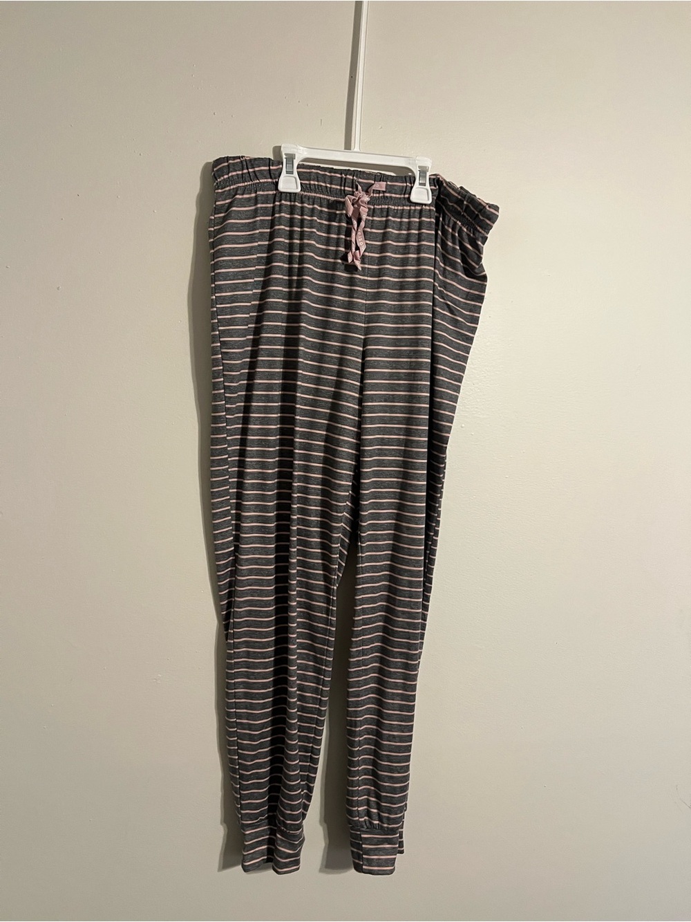 Life Is Good Sleepwear Pant’s Women's Size Large Pink & Gray Striped Pajama Pant